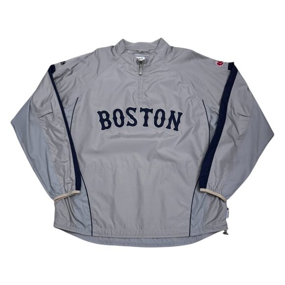 BOSTON RED SOX MLB Baseball Majestic Cool  Bomber Windbreaker Jacket Mens 2XL - Picture 1 of 7